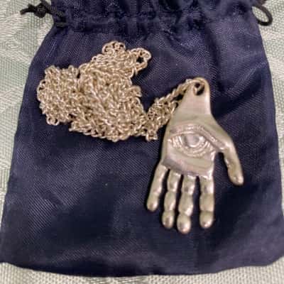  Womens Necklace Silver-tone “Palm with Eye”