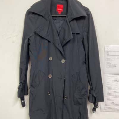 Esprit Womens  Size S Trench Coat Black  