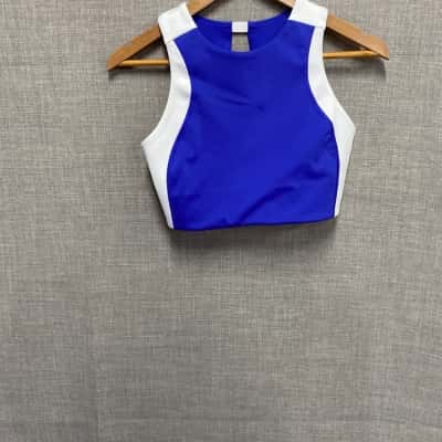 AJE Womens  Size 10 Blue / White Sports Top