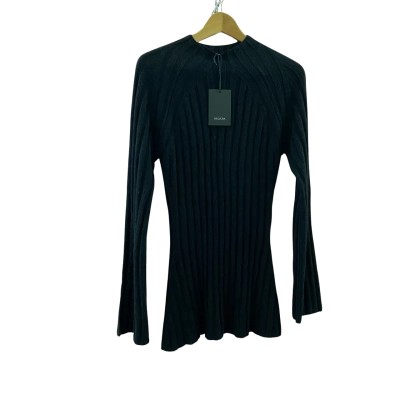 Decjuba Khloe Rib Knit Long-Sleeve Top Size M Black  