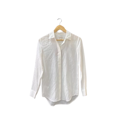 Trenery Size 4 Long Sleeve Shirt White BNWT