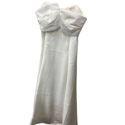  Womens  Size S / XS satin Cocktail Dress White with crystalline straps. 