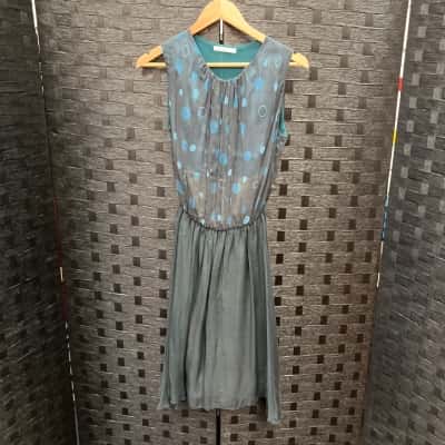  Sisters  Womens  Size L Sleeveless Silk Dress  Black  / Blue 