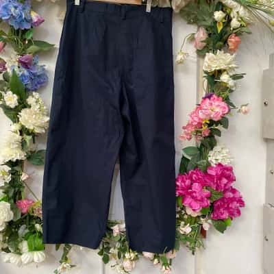 COS Womens  Size 40 Wide Leg Pants Navy Blue 