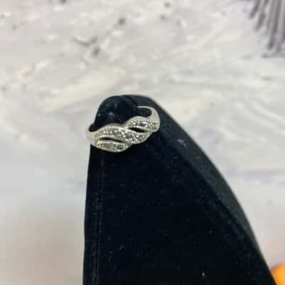 Stamped 925 Marcasite Ring 