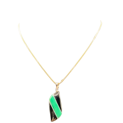  Womens Pendant Black  / Green / Silver 