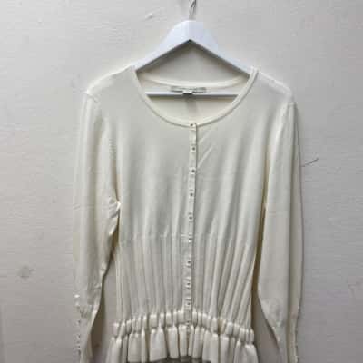 Laura Ashley Womens  Size XL Long Sleeve Top White 