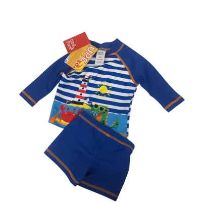 Ollies Place Kids  Size 000 Swim Set Blue / Orange / White - NEW