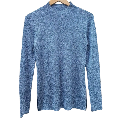 Witchery Grey Metallic Mock-Neck Top Size S