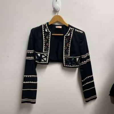 Sass & Bide Womens  Size 38 Cropped Jacket Black  / White 