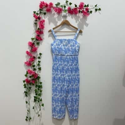 Bardot Junior Girls Size 16 Jumpsuit Blue Floral