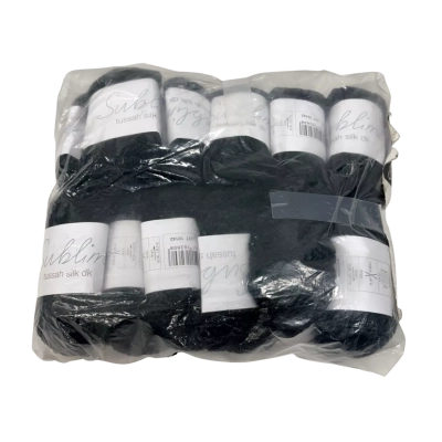 Sublime Tussah Silk & Viscose Jet Black Yarn (12)