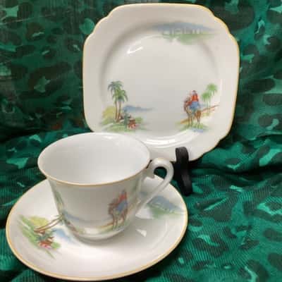 Noritake Tea Trio - Desert/Oasis Scene