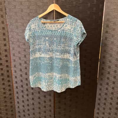 Sportscraft Womens  Size 18 Short Sleeve Top Blue 