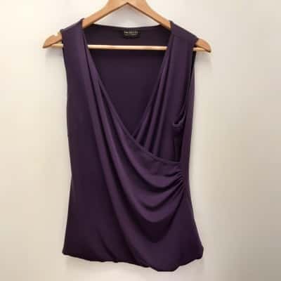  Womens  Size 16 Purple Veducci Top Featuring Crossover Wrap Flattering Ruchingand Side Gathers