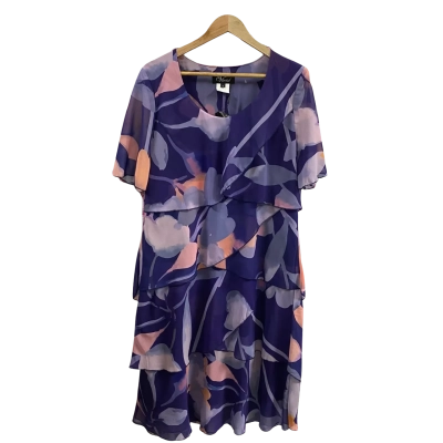 Vivid Womens  Size 16 Layered Midi Dress 