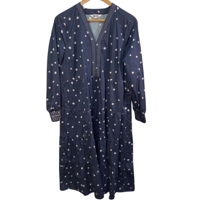 Loobies Story Size 14 Blue and White Polka Dot Dress