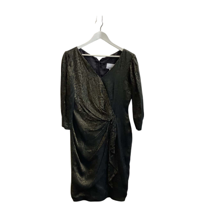 Teena Varigos Womens Size 14 Midi Dress Metallic Gold