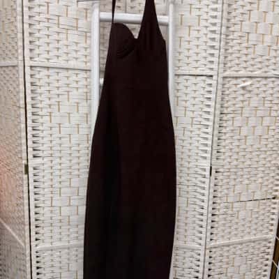 Misha Womens  Size XS Halter Neck Dress / Maxi Dress Brown 