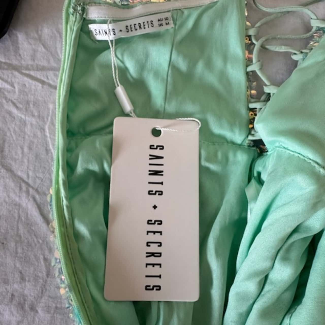 Saints + Secrets Womens Size 10 Mint Halter Neck Dress Green (s) - New With  Tags | Salvos Stores