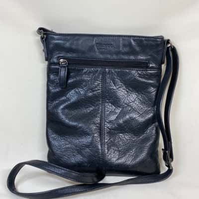 MARGOT DEEP BLUE/BLACK LEATHER CROSS BODY BAG NEW YORK