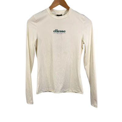 BNWT Ellesse Womens Size 10 Cream Long Sleeve Top 
