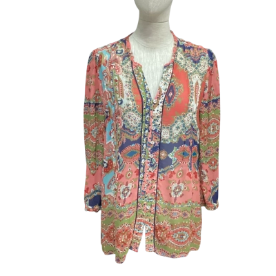 Loobies Story Size 10 3/4 Sleeve Top with Bead & Sequin Detail Multicoloured 