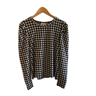 “Foil” Womens  Size S- Long Sleeve Top- Black  / White 