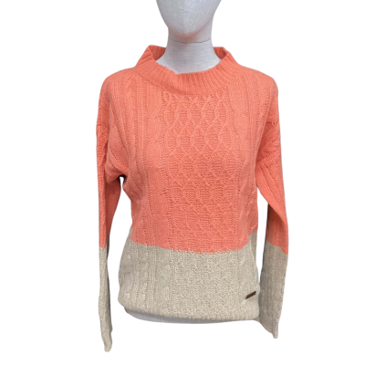  Gorgeous Mohair Size 38 Crew Neck Jumper Brown / Orange 