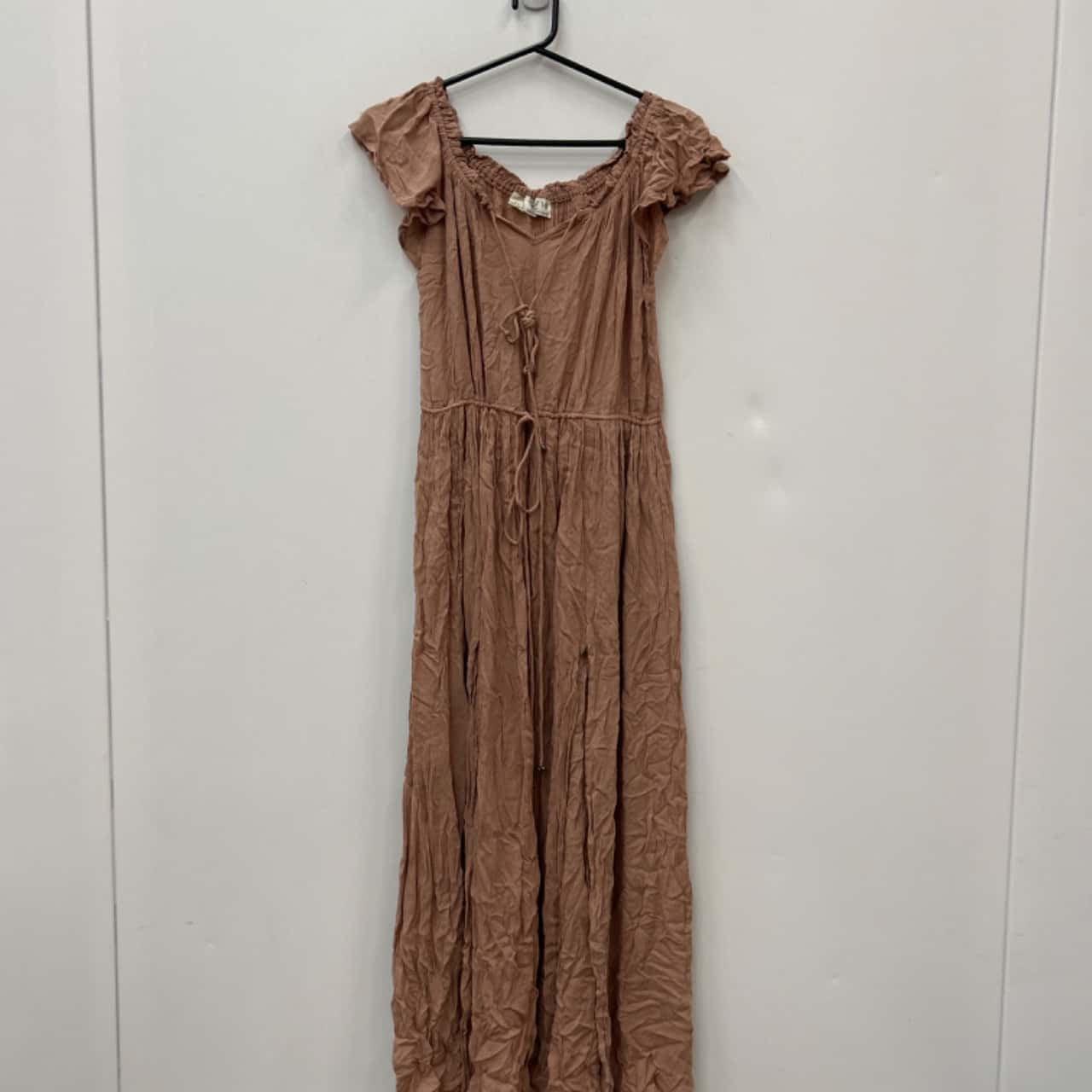 Tree of Life Brown S/M Maxi Dress with splits (s)