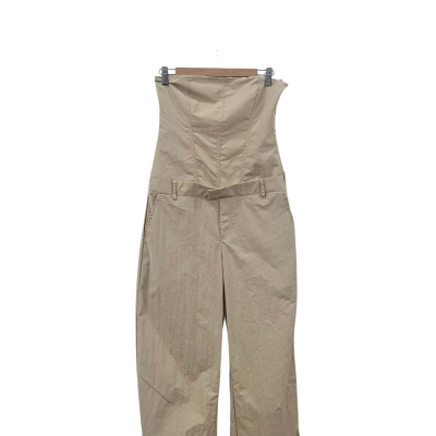 Zara Womens  Size M Off-the-shoulder Jumpsuit Beige 