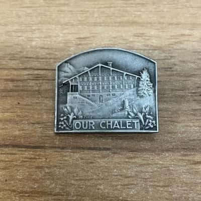 Vintage Girl Guide Our Chalet World Centre Lapel Pin