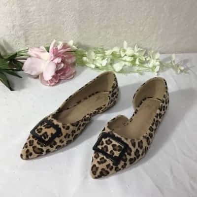 SPURR Womens Size 5 Beige / Brown Animal print Pointed Toe Shoes