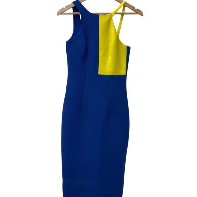 BY JOHNNY. Women's  Size 6 Bodycon Dress Blue / Yellow 
