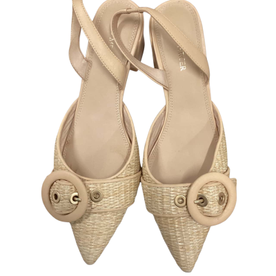 Jo Mercer Womens  Size 38 Natural Raffia Low Heels