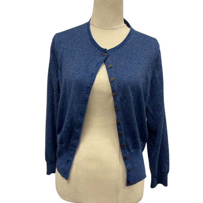 Anna Thomas Women's Silk Size XL Button-down Cardigan