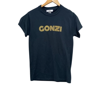 Gonzi Womens  Size S Graphic Short Sleeve Top Black  
