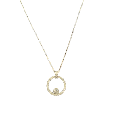 Swarovski Womens Silver-tone Crystal circle Necklace 