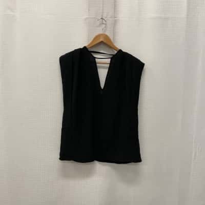 Sass & Bide Womens  Size 8 V-Neck Top Black  