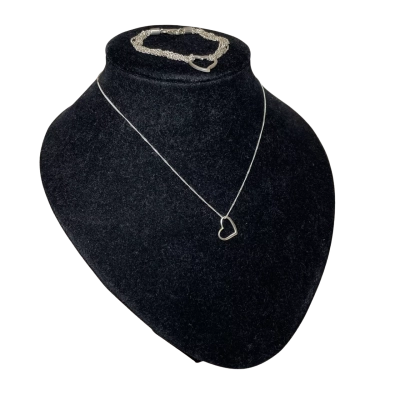 Womens 18cm Bracelet/40cm Necklace Set Sterling Silver 