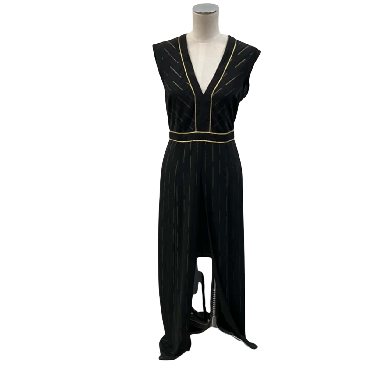 Tokito Women's Black and Gold Maxi Dress Size 10(s)