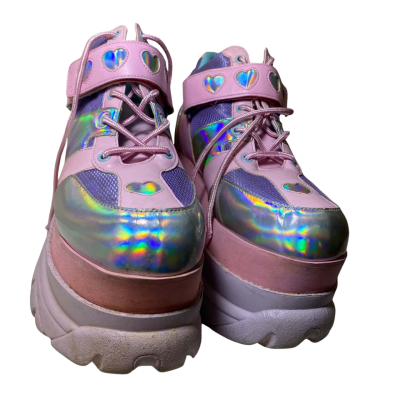  Womens  Size 9 Sugar Thrillz Pastel Colorblock Platform Sneakers