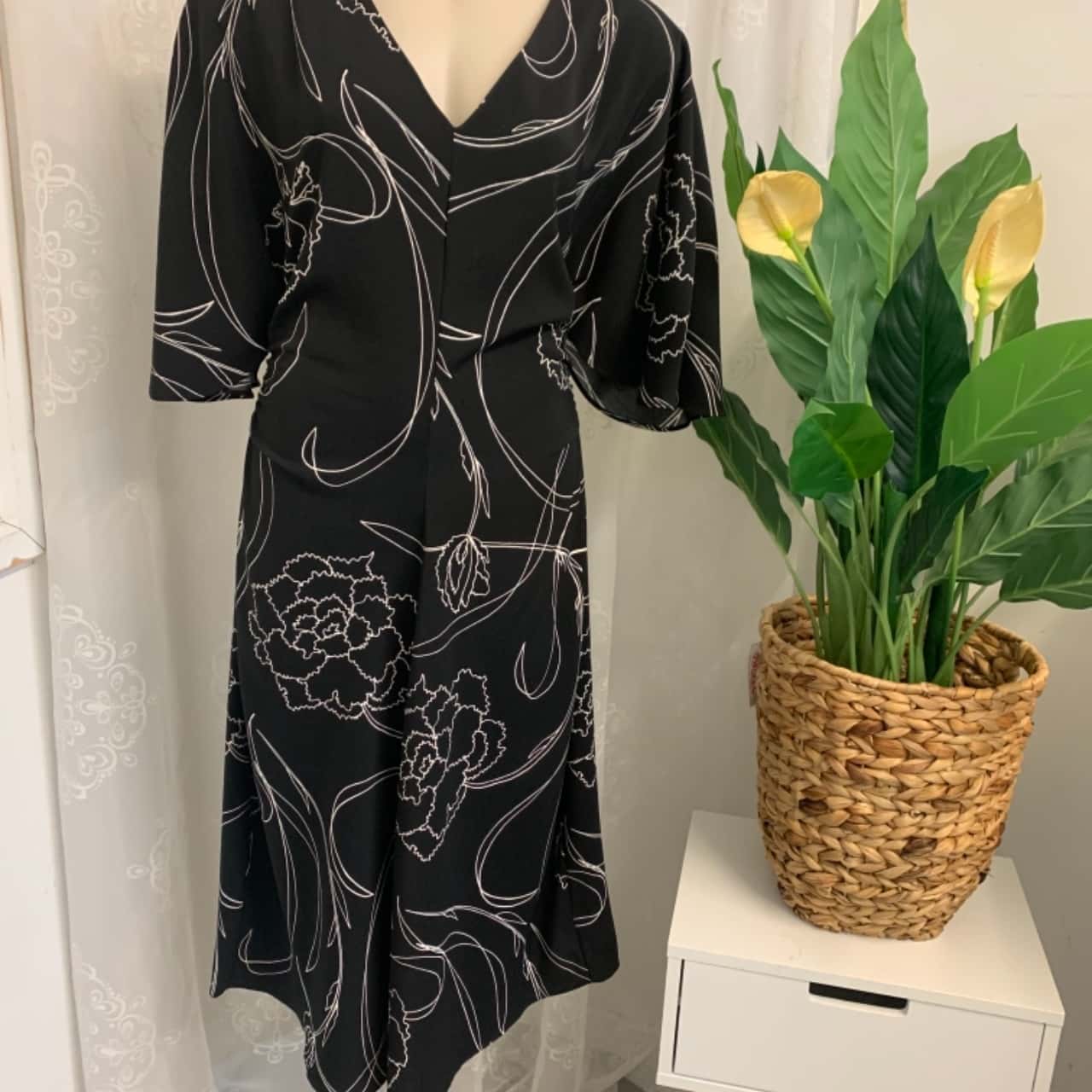 witchery black and white dress