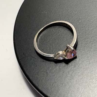 925 Sterling Silver Double Heart Ring
