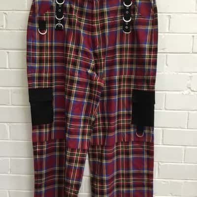 Dangerfield Womens  Size 20 Cargo Pants Tartan / Pattern / Red 