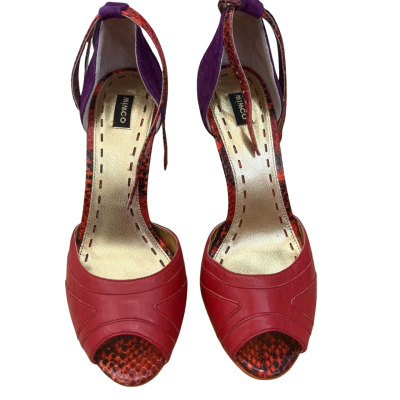 Mimco Womens  Size 37 Heels Red/Purple