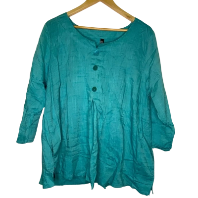 Taking Shape Womens  Size 18 3/4 Sleeve Top Blue 