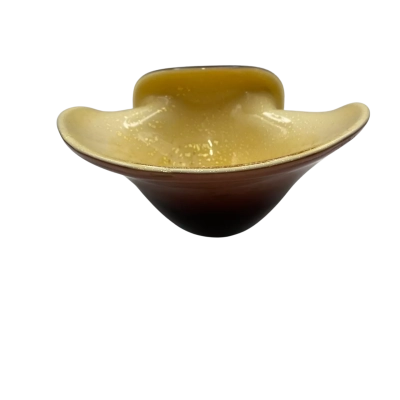 VintageMurano Shell Shaped Glass Ornament Gold Specks.    (Brica shelf)