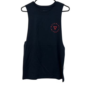 MATERIAL WITNESS ARMED AND DANGEROUS MUSCLE TANK. SIZE SMALL