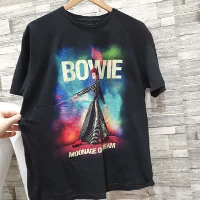  Mens  Size L Short Sleeve T-shirt david bowie moonage day-deam Black  / Blue / Red / Teal 